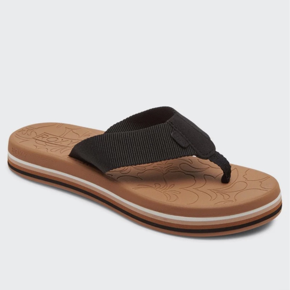 Roxy Colbee HI Flip Flops Size 8 Black